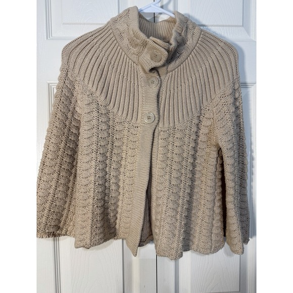 Leo & Nicole Sweaters - Leo & Nicole Women's Cardigan Sweater Beige Size Small